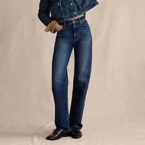 Banana Republic Dark Blue High-Rise Straight Leg Jeans